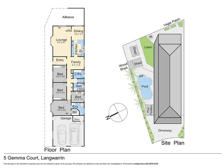 Floorplan of Homely house listing, 5 Gemma Court, Langwarrin VIC 3910