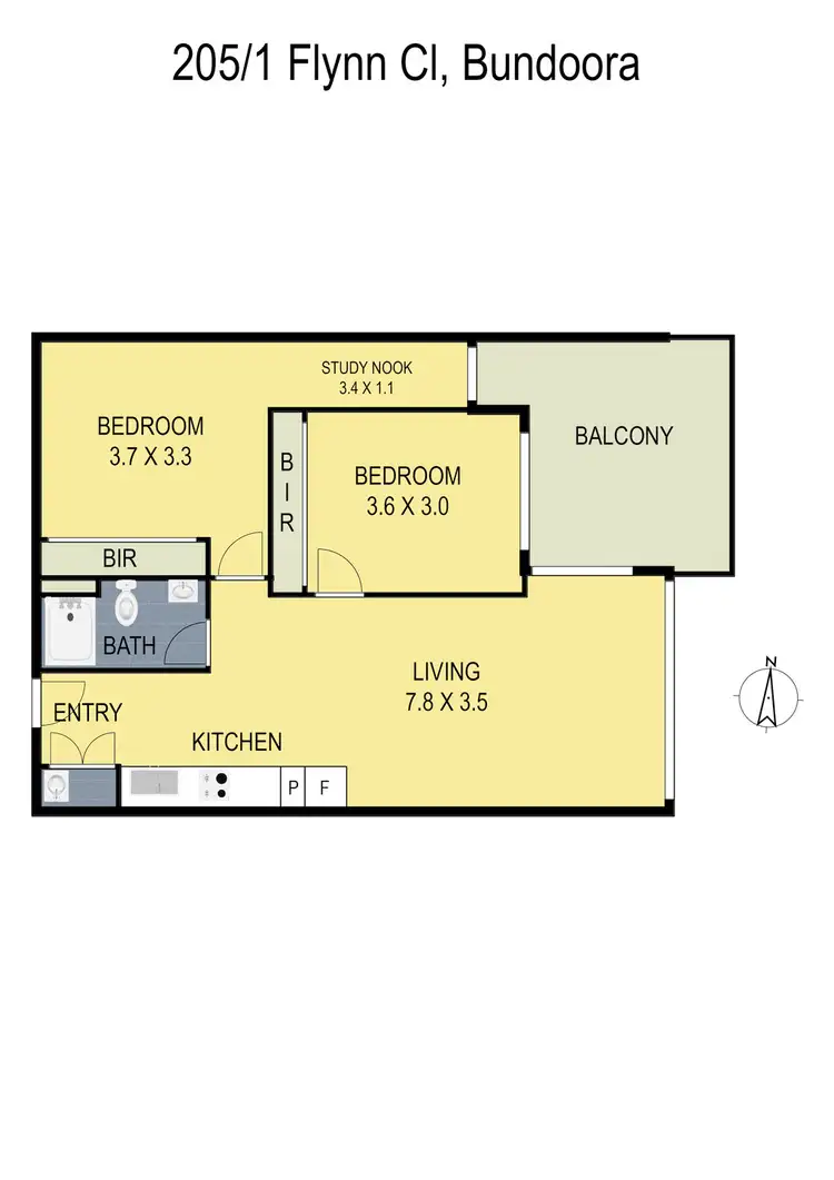 Floorplan of Homely apartment listing, 205/1 Flynn Close, Bundoora VIC 3083