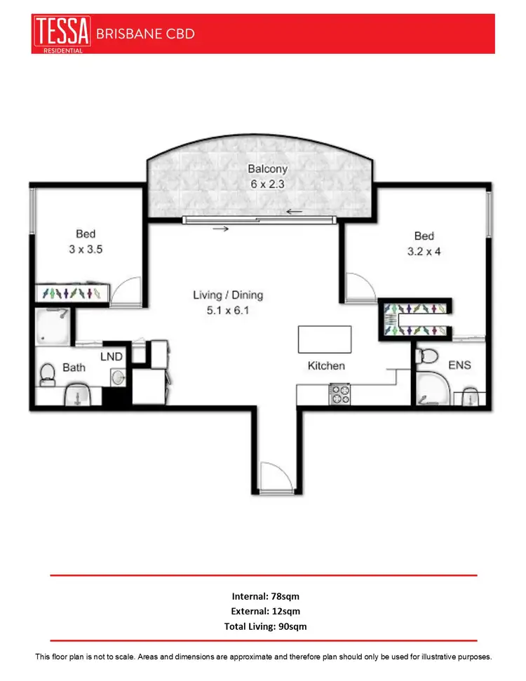 Floorplan of Homely apartment listing, 2405/120 Mary Street, Brisbane City QLD 4000