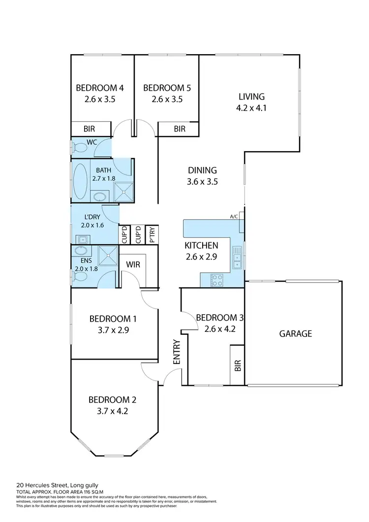 Floorplan of Homely house listing, 20 Hercules Street, Long Gully VIC 3550