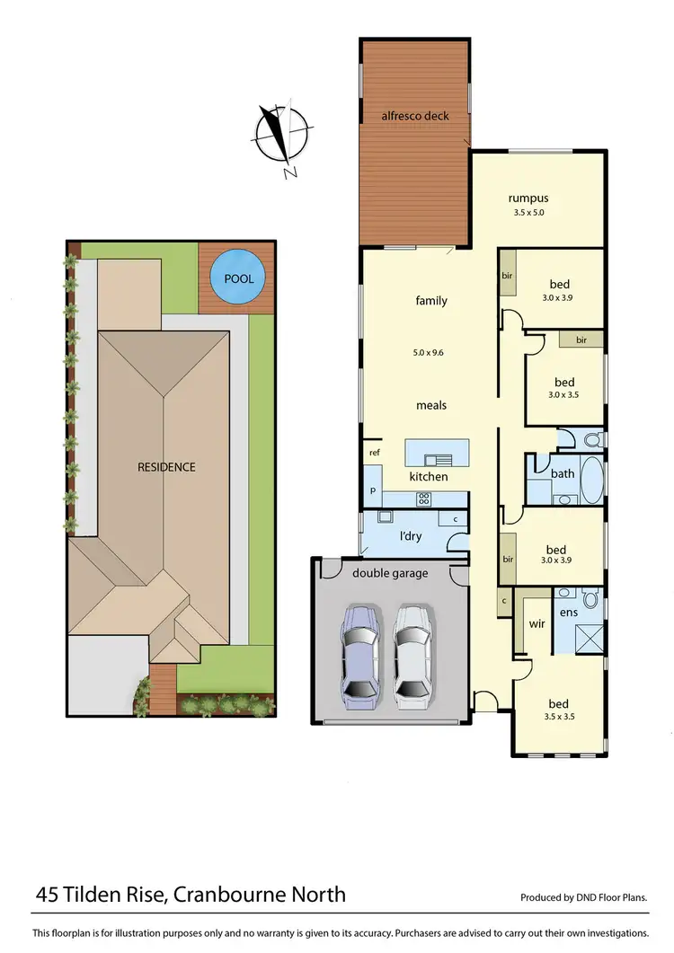 Floorplan of Homely house listing, 45 Tilden Rise, Cranbourne North VIC 3977