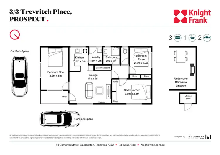 Floorplan of Homely house listing, 3/3 Trevritch Place, Prospect TAS 7250