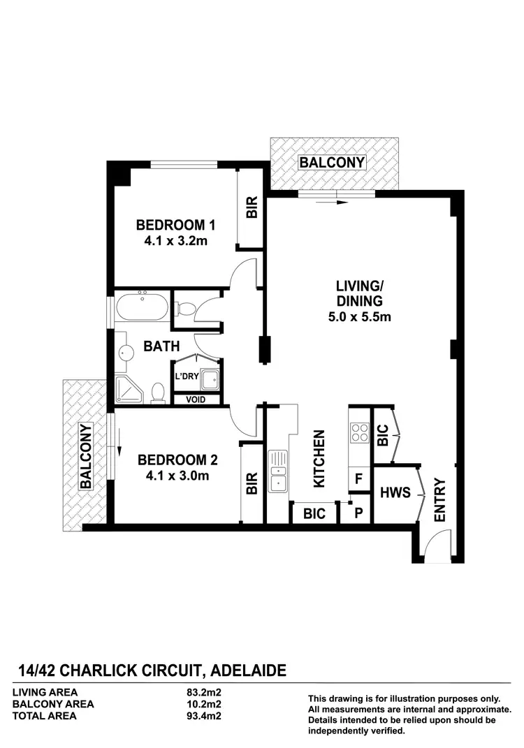 Floorplan of Homely apartment listing, 14/42 Charlick Circuit, Adelaide SA 5000