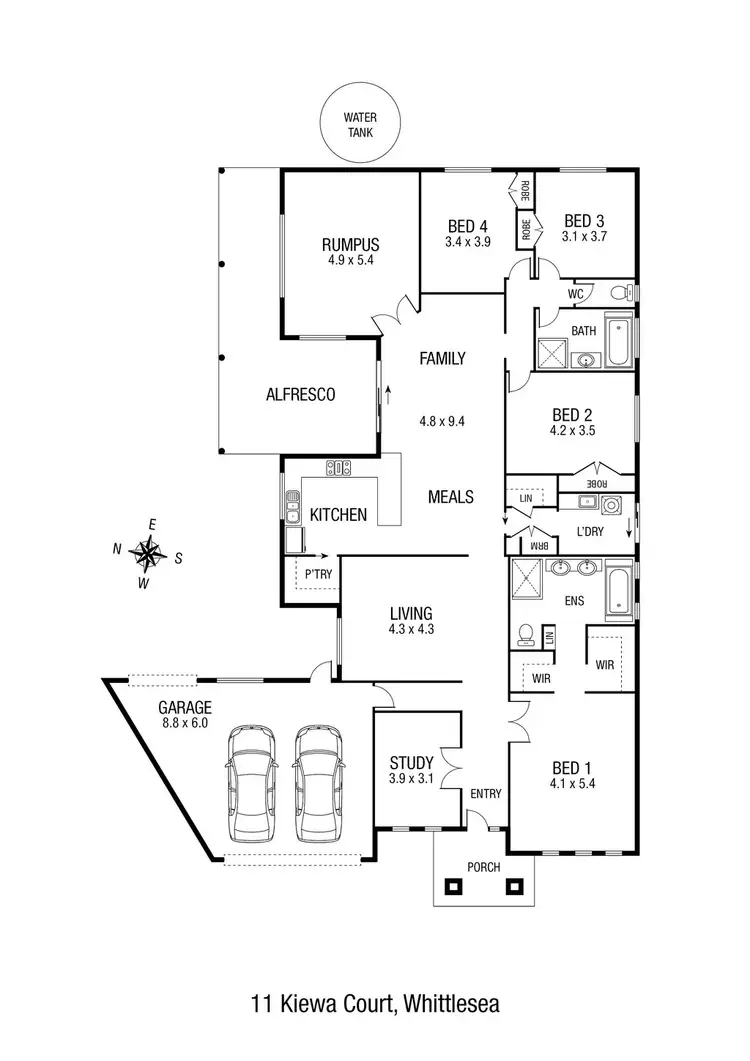 Floorplan of Homely house listing, 11 Kiewa Court, Whittlesea VIC 3757