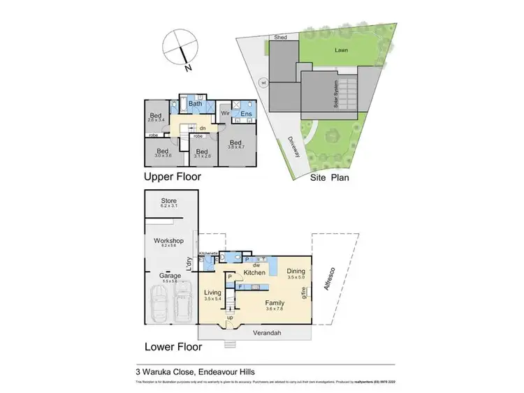 Floorplan of Homely house listing, 3 Waruka Close, Endeavour Hills VIC 3802