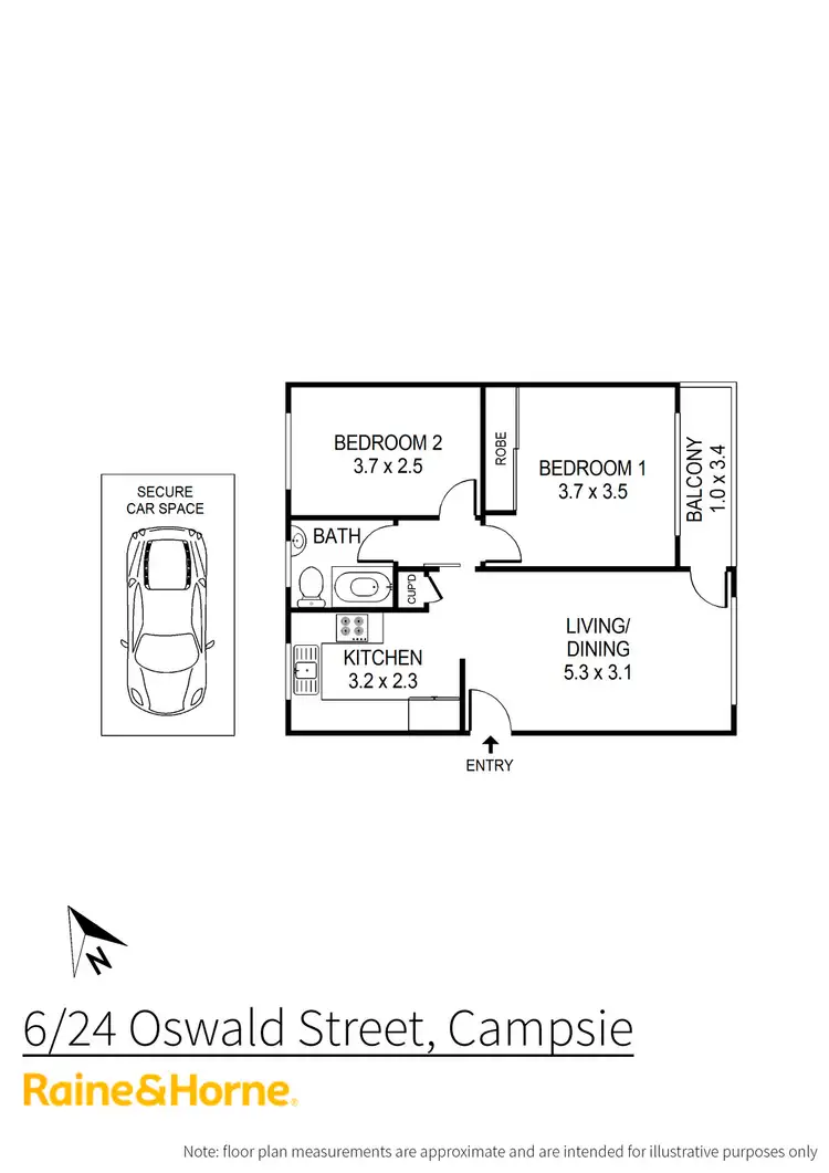 Floorplan of Homely unit listing, 6/24 Oswald Street, Campsie NSW 2194