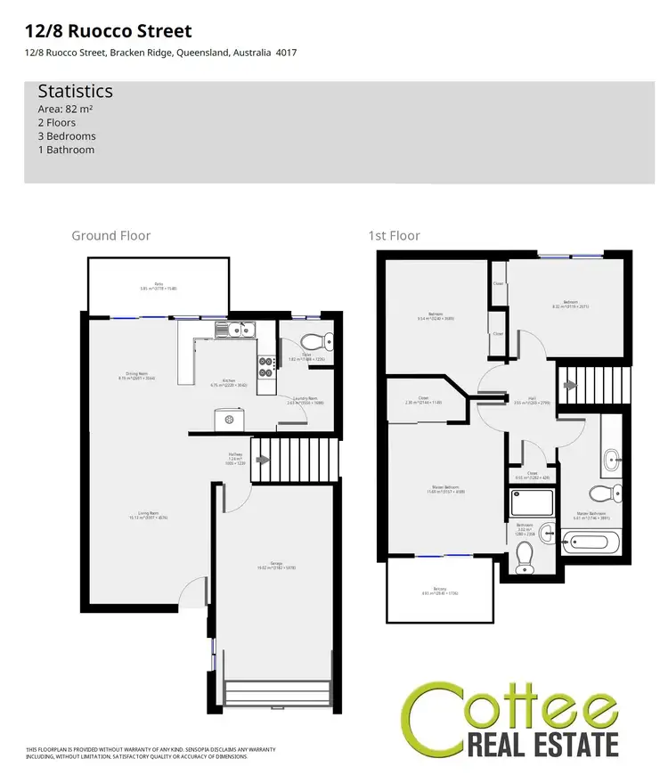 Floorplan of Homely townhouse listing, 12/8 Ruocco Street, Bracken Ridge QLD 4017