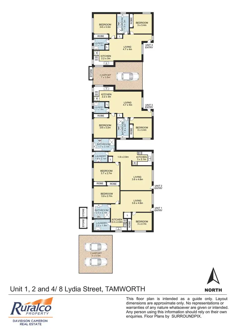 Floorplan of Homely block of units listing, Units 1-4, 8 Lydia Street, Tamworth NSW 2340