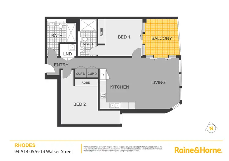 Floorplan of Homely apartment listing, LT 94 A14.05/6 Walker Street, Rhodes NSW 2138