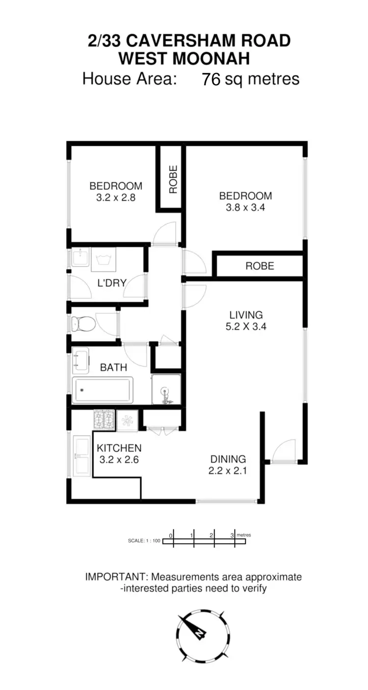 Floorplan of Homely house listing, 2/33 Caversham Road, West Moonah TAS 7009
