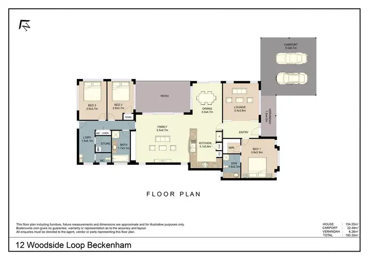 Floorplan of Homely house listing, 12 Woodside Loop, Beckenham WA 6107
