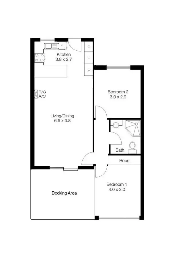 Floorplan of Homely unit listing, 4/2 Halsey Road, Fulham SA 5024