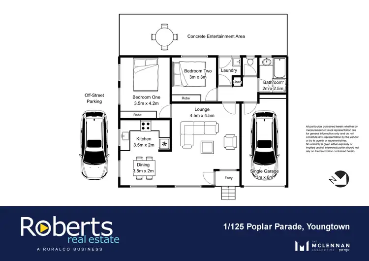 Floorplan of Homely unit listing, 1/125 Poplar Parade, Youngtown TAS 7249