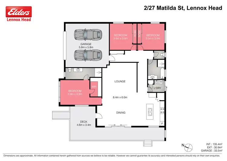 Floorplan of Homely semi-detached listing, 2/27 Matilda Street, Lennox Head NSW 2478