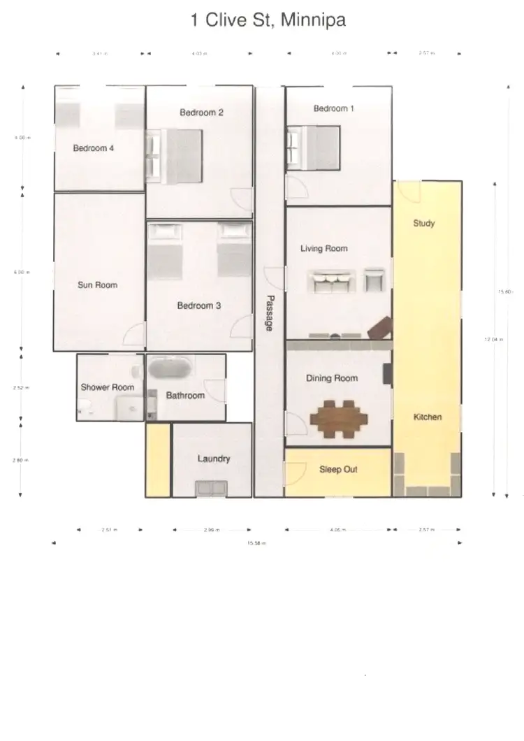 Floorplan of Homely house listing, 1 Clive Street, Minnipa SA 5654