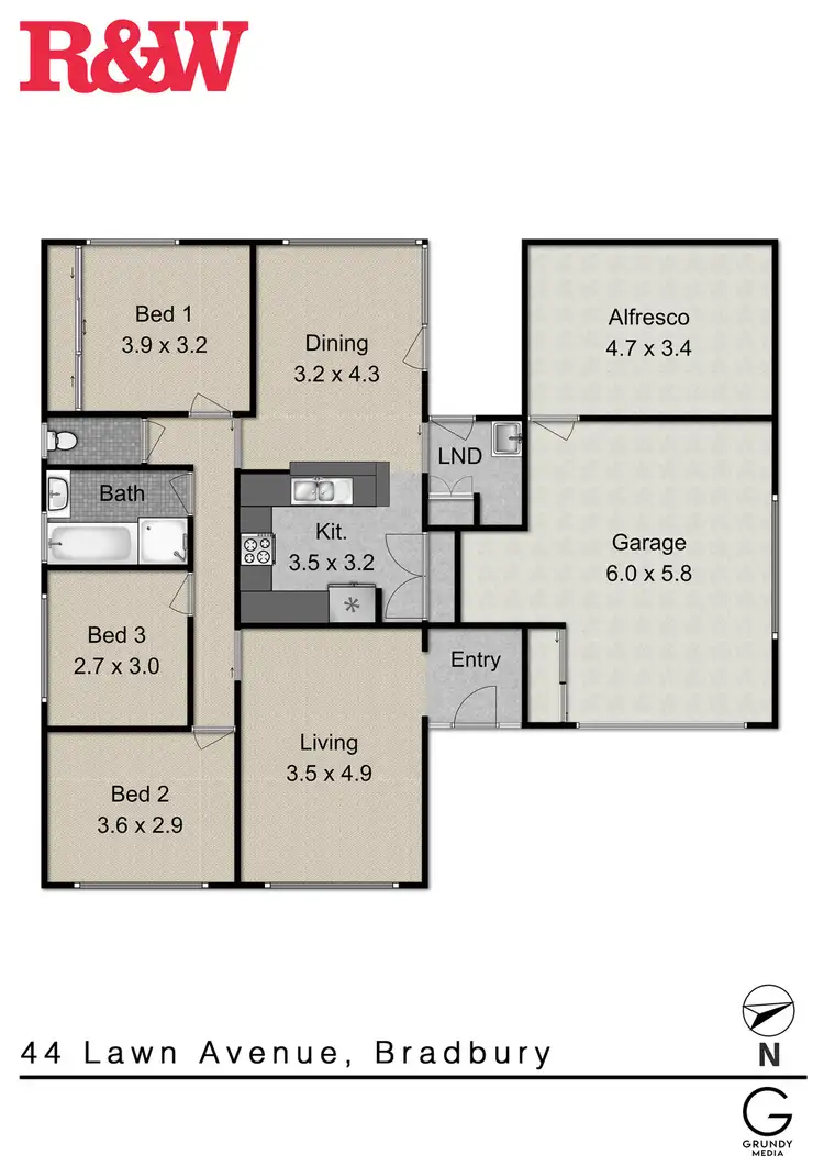 Floorplan of Homely house listing, 44 Lawn Avenue, Bradbury NSW 2560