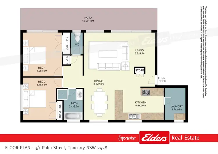 Floorplan of Homely unit listing, 3/1 Palm Street 'Time & Tide', Tuncurry NSW 2428
