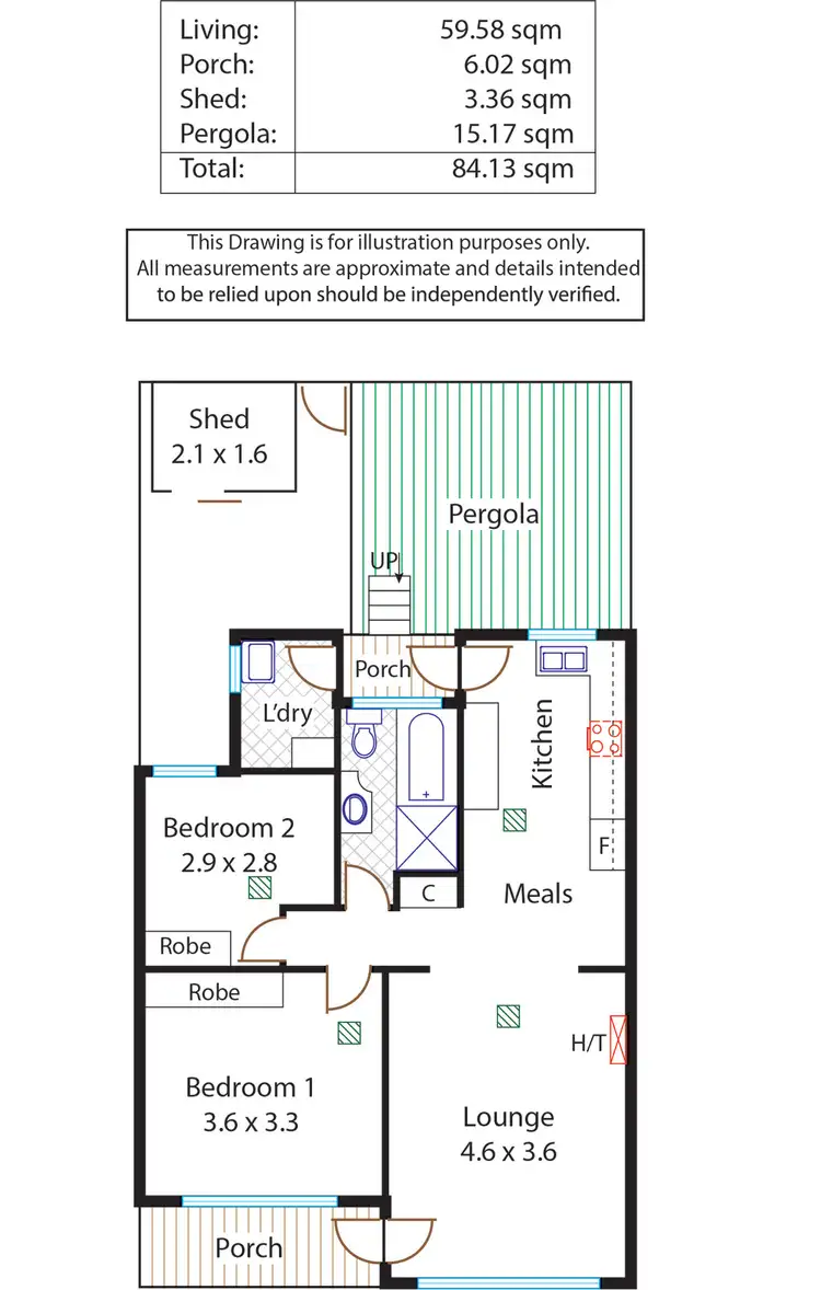 Floorplan of Homely house listing, Unit 2/21 Dewer Avenue, Ridgehaven SA 5097