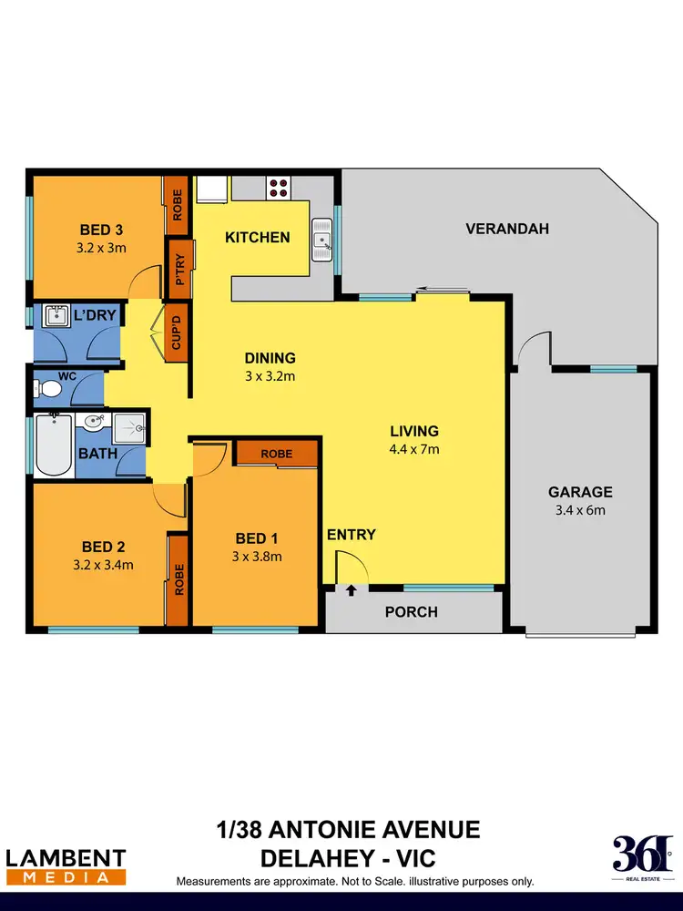 Floorplan of Homely unit listing, 1/38 ANTONIE AVENUE, Delahey VIC 3037