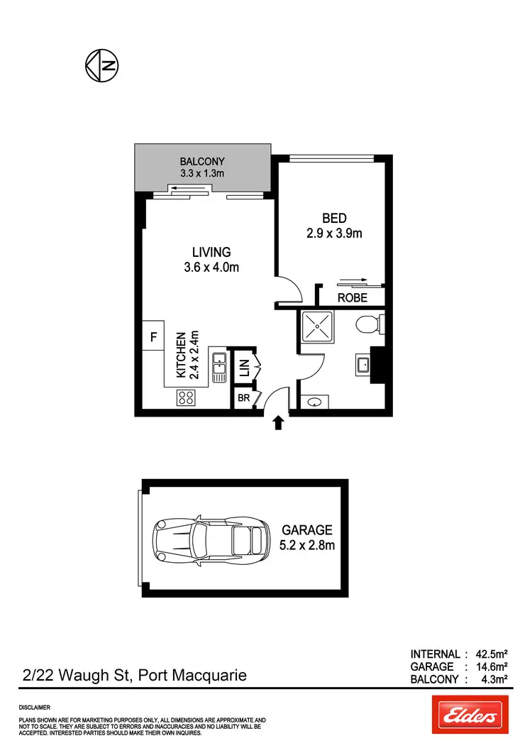 Floorplan of Homely unit listing, 2/22 Waugh Street, Port Macquarie NSW 2444