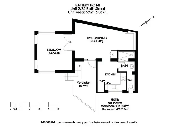 Floorplan of Homely apartment listing, 2/32 Bath Street, Battery Point TAS 7004