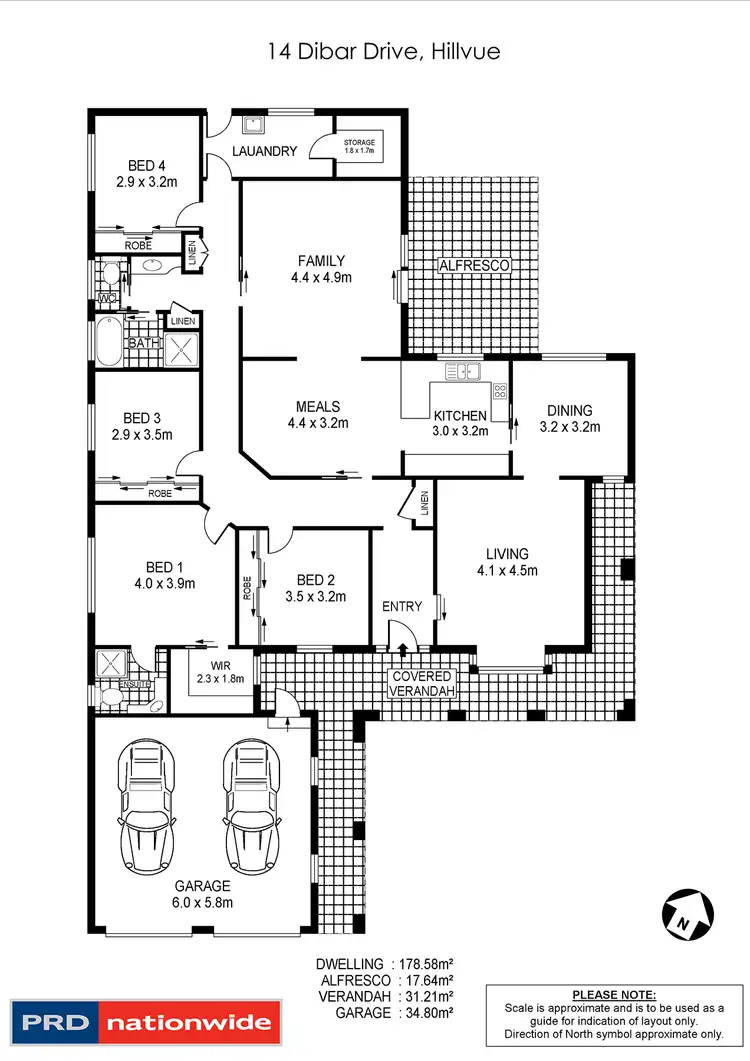 Floorplan of Homely house listing, 14 Dibar Drive, Tamworth NSW 2340