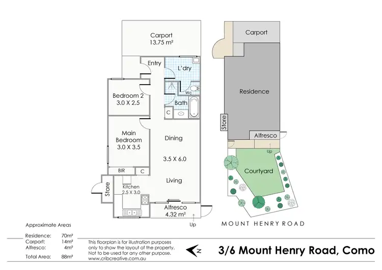 Floorplan of Homely villa listing, 3/6 Mount Henry Road, Como WA 6152