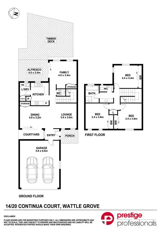 Floorplan of Homely townhouse listing, 14/20 Continua Court, Wattle Grove NSW 2173