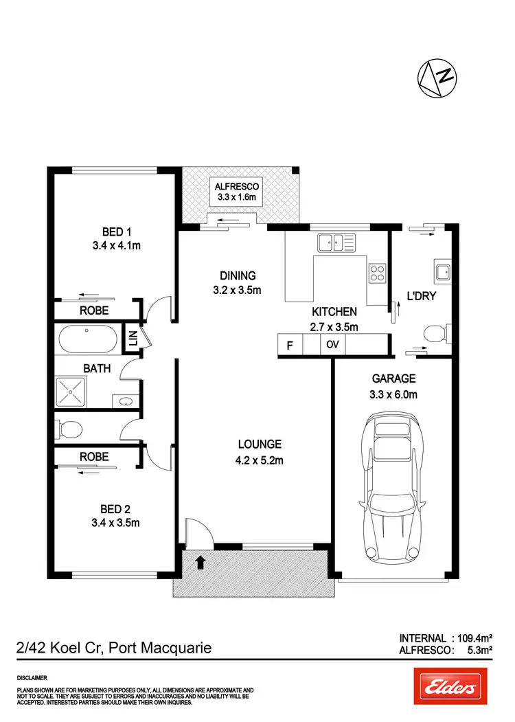 Floorplan of Homely villa listing, 2/42 Koel Crescent, Port Macquarie NSW 2444