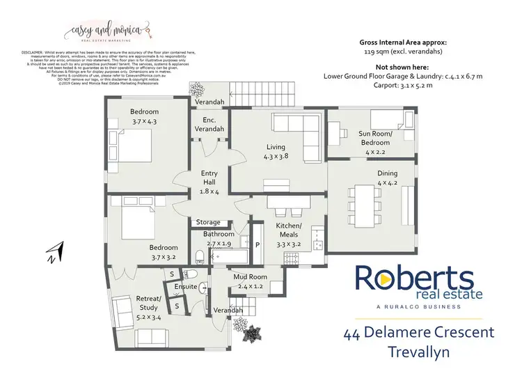 Floorplan of Homely house listing, 44 Delamere Crescent, Trevallyn TAS 7250
