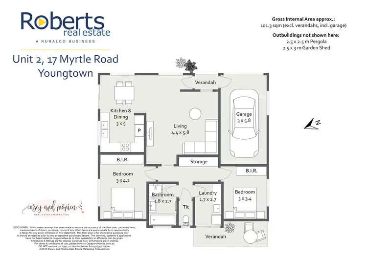 Floorplan of Homely unit listing, 2/17 Myrtle Road, Youngtown TAS 7249