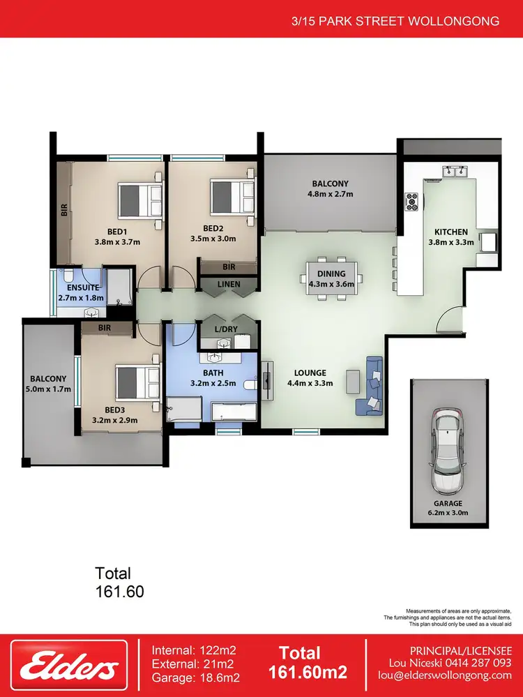 Floorplan of Homely apartment listing, 3/15 Park Street, Wollongong NSW 2500