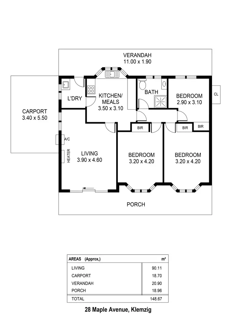 Floorplan of Homely house listing, 28 Maple Avenue, Klemzig SA 5087
