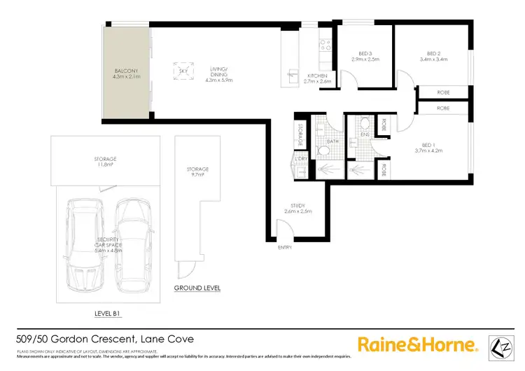 Floorplan of Homely apartment listing, 509/50 Gordon Crescent, Lane Cove NSW 2066