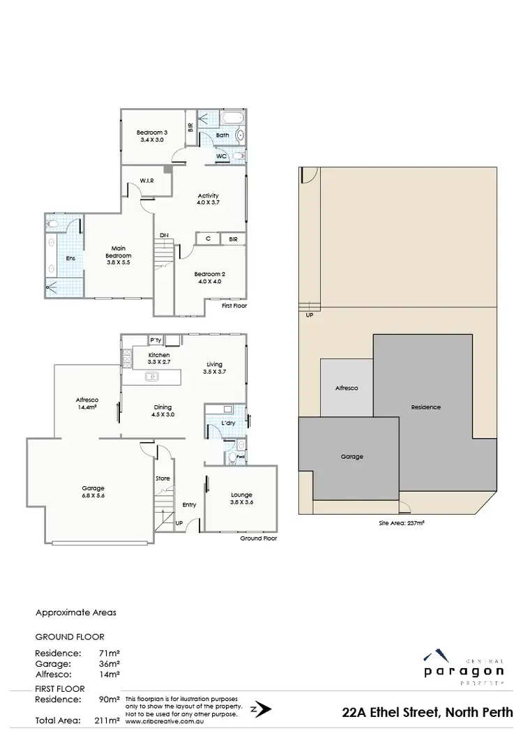 Floorplan of Homely townhouse listing, 22A Ethel Street (Enter From Alma Road ), North Perth WA 6006