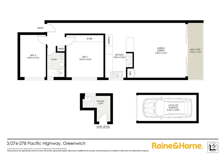 Floorplan of Homely apartment listing, 3/276 Pacific Highway, Greenwich NSW 2065