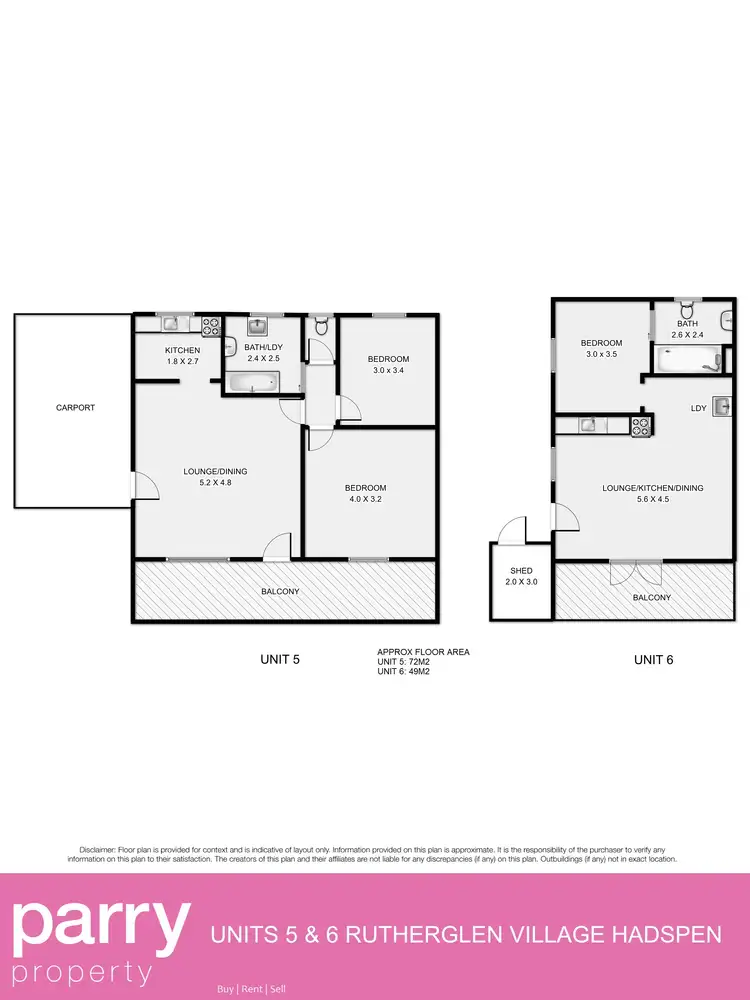 Floorplan of Homely unit listing, 5, 6 & 7/30 Rutherglen Road, Hadspen TAS 7290