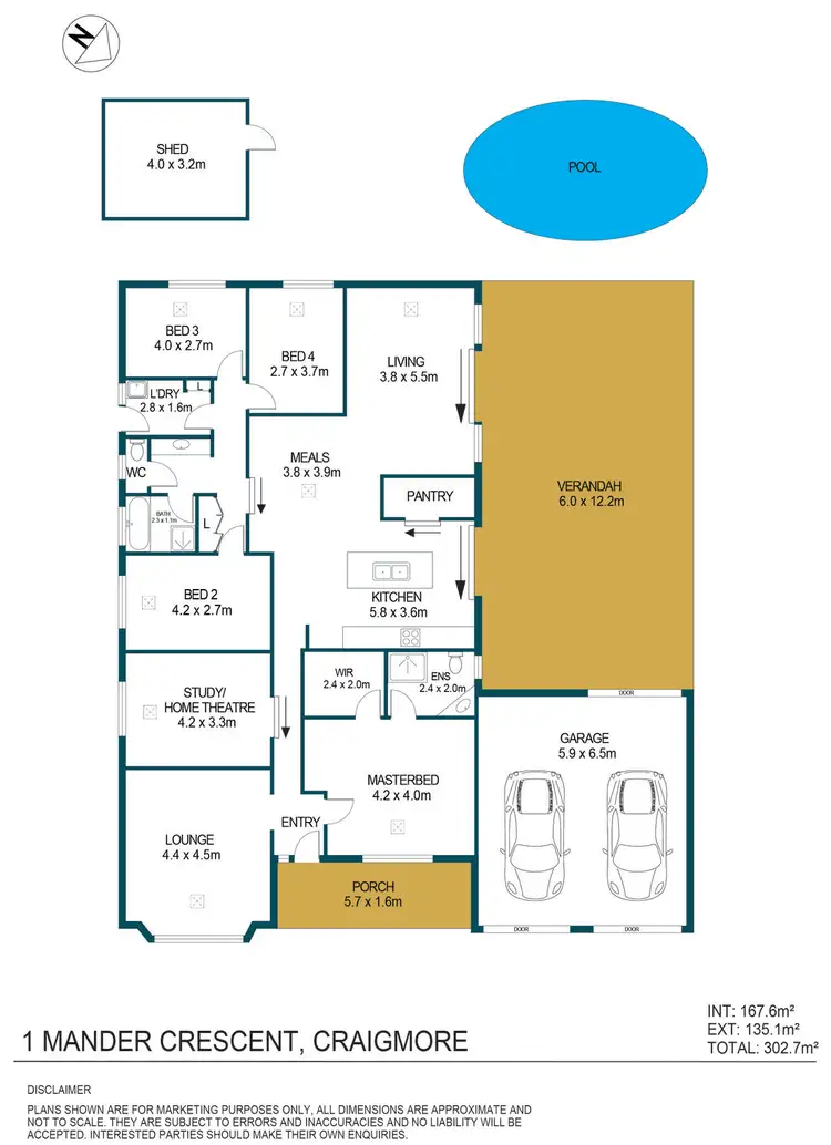 Floorplan of Homely house listing, 1 Mander Crescent, Craigmore SA 5114