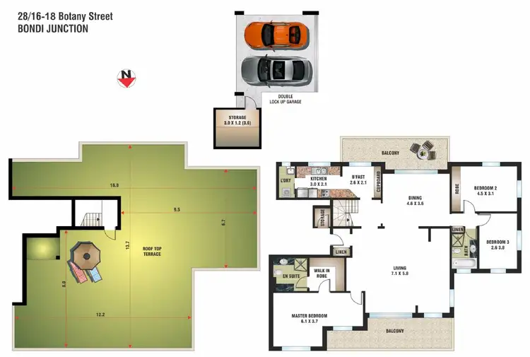 Floorplan of Homely apartment listing, 28/16-18 Botany Street (enter via 15-19 Council Street), Bondi Junction NSW 2022