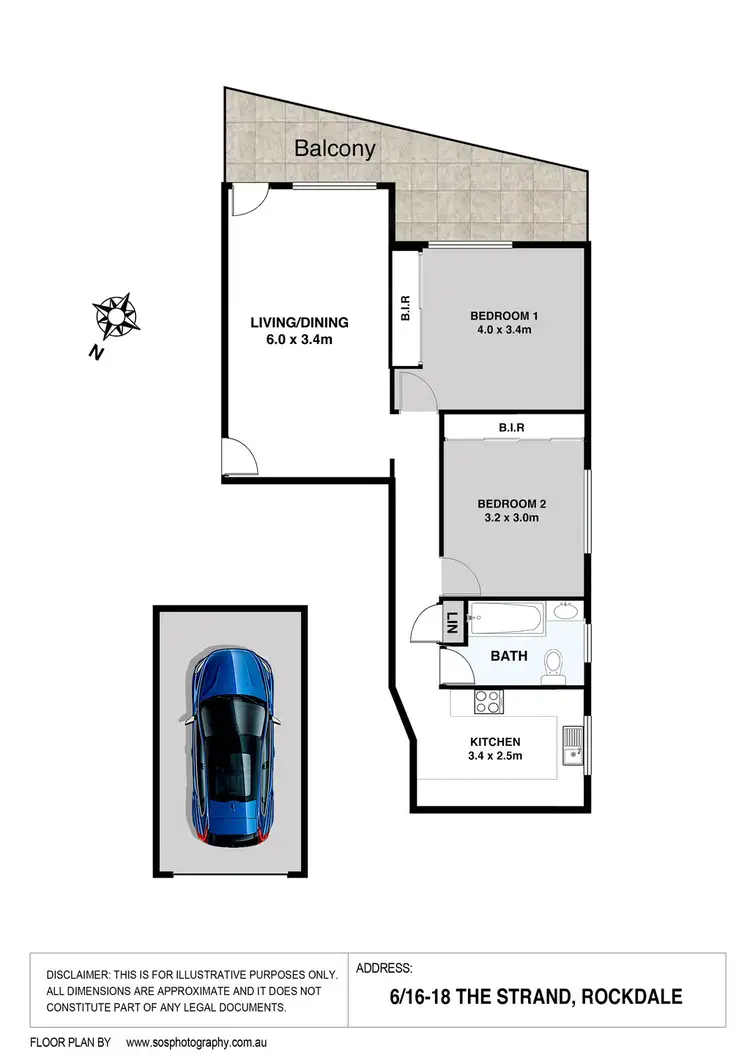 Floorplan of Homely unit listing, 6/16-18 The Strand, Rockdale NSW 2216