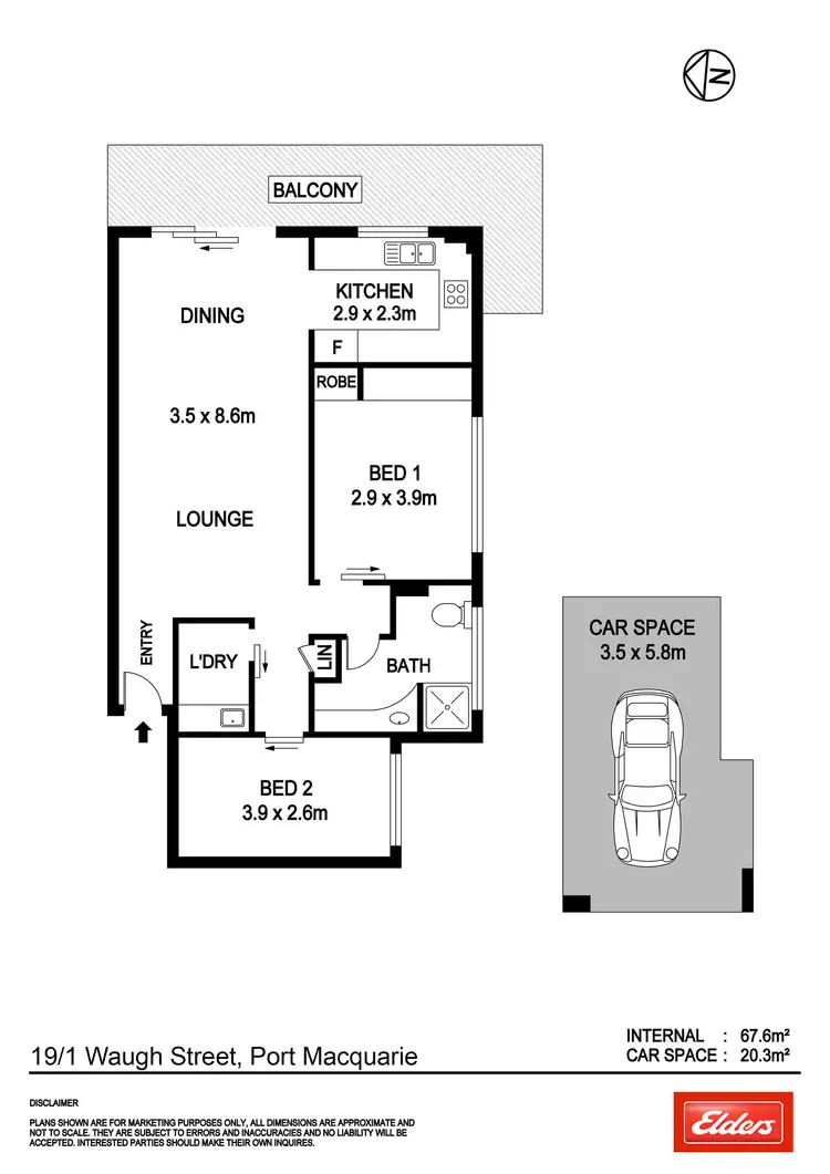 Floorplan of Homely unit listing, 19/1 Waugh Street, Port Macquarie NSW 2444