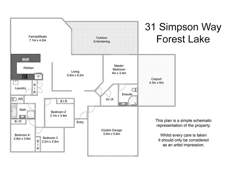 Floorplan of Homely house listing, 31 Simpson Way, Forest Lake QLD 4078