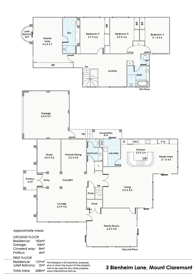 Floorplan of Homely house listing, 3 Blenheim Lane, Mount Claremont WA 6010