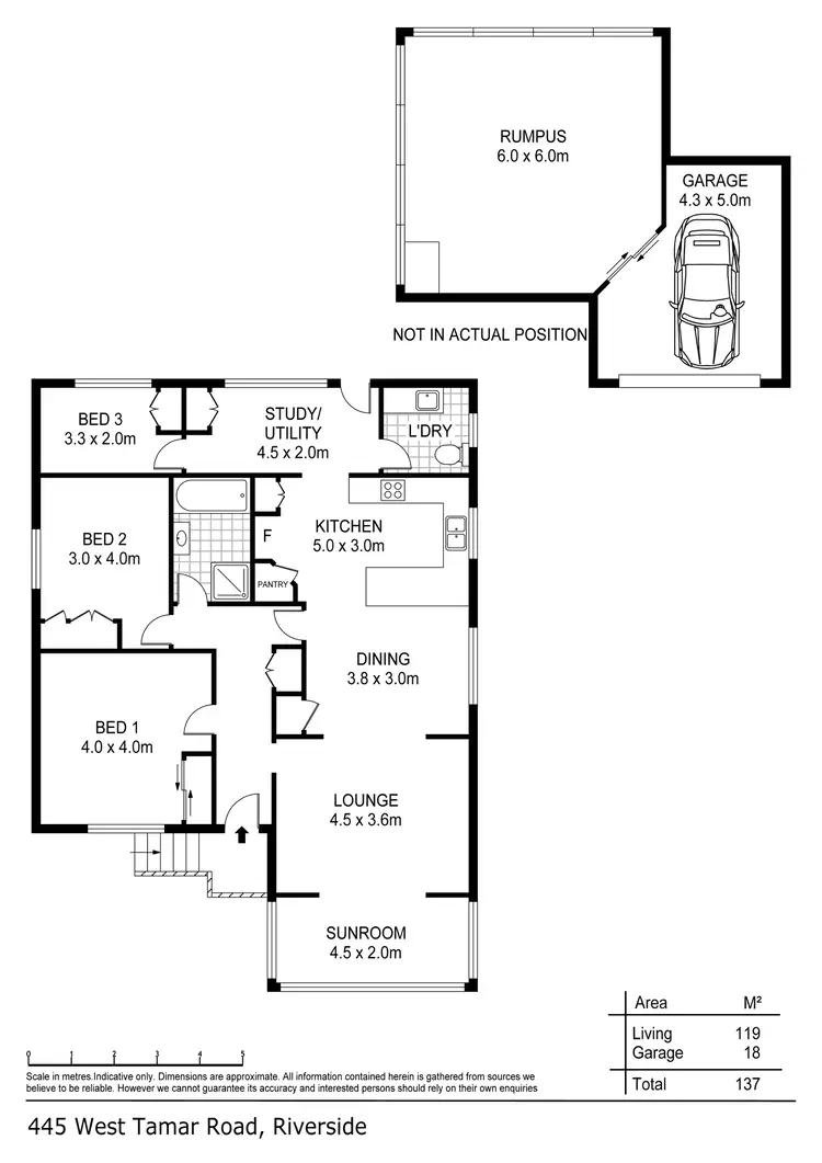 Floorplan of Homely house listing, 445 West Tamar Road, Riverside TAS 7250