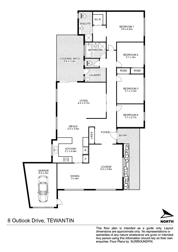 Floorplan of Homely house listing, 8 Outlook Drive, Tewantin QLD 4565