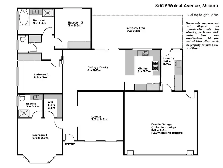 Floorplan of Homely townhouse listing, 3/529 Walnut Avenue, Mildura VIC 3500