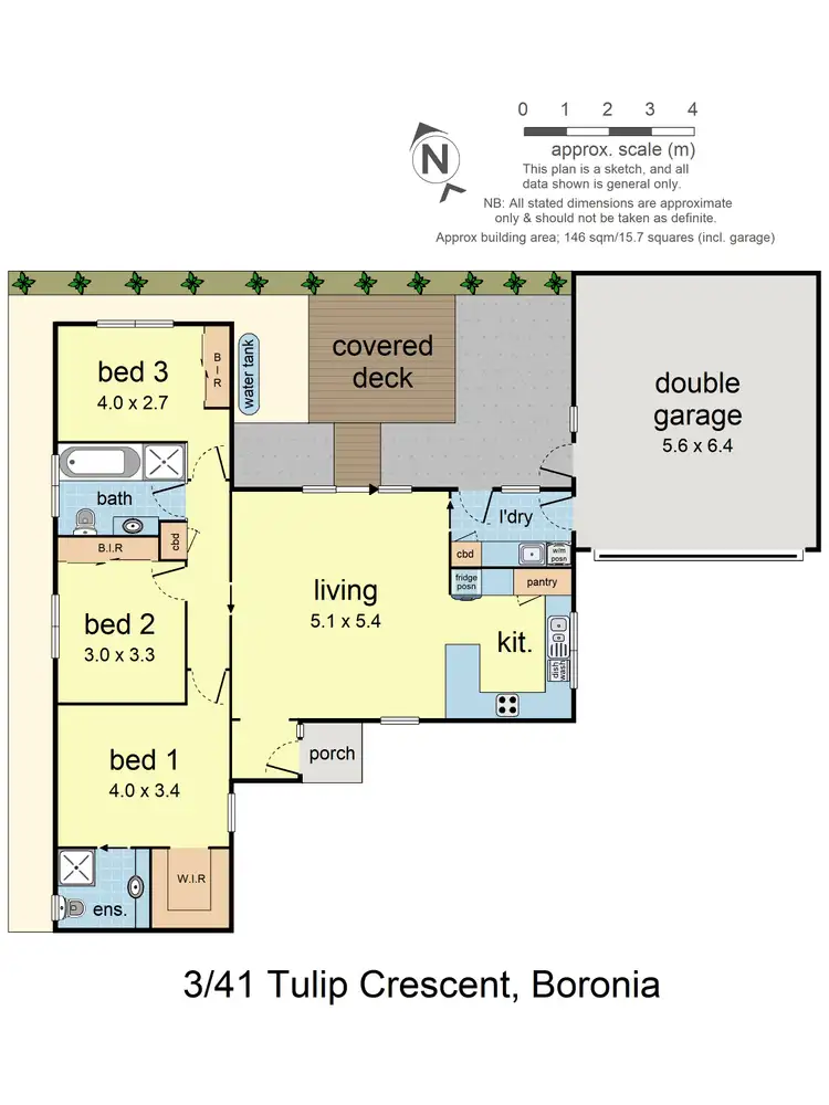 Floorplan of Homely unit listing, 3/41 Tulip Crescent, Boronia VIC 3155
