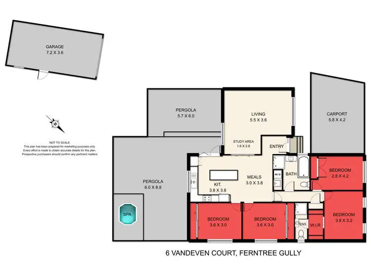 Floorplan of Homely house listing, 6 Vandeven Court, Ferntree Gully VIC 3156