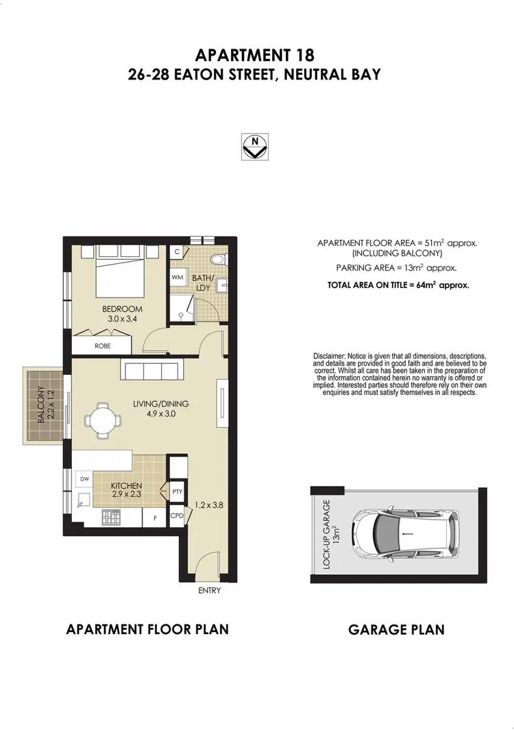 Floorplan of Homely apartment listing, 18/26-28 Eaton Street, Neutral Bay NSW 2089