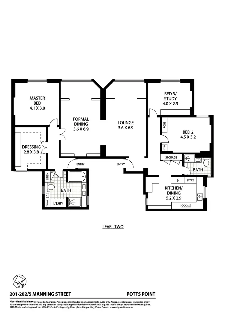 Floorplan of Homely apartment listing, 201-202/5 Manning Street, Potts Point NSW 2011